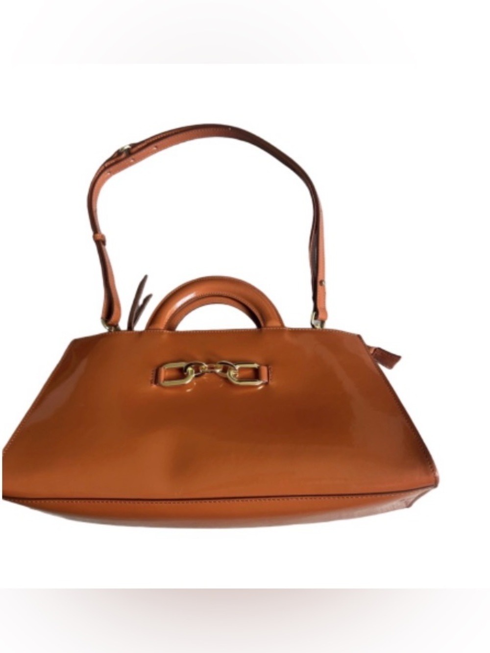 Claudia Firenze made in Italy rust Patent Leather Top-Handle Shoulder Bag